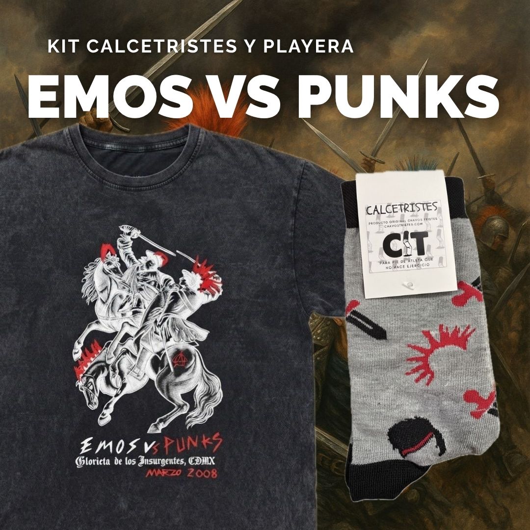 Kit Calcetriste + Playera Emos vs Punks