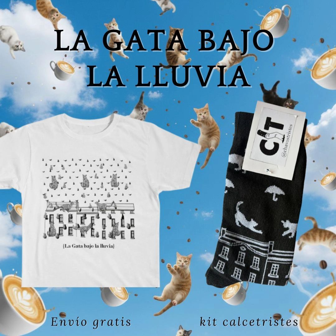Kit Calcetriste + playera La gata bajo la lluvia